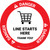 Danger Line Starts Here Thank you with Shopping Cart Circular - Floor Sign