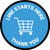 Line Starts Here Thank you with Shopping Cart Blue Circular - Floor Sign
