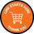 Line Starts Here Thank you with Shopping Cart Orange Circular - Floor Sign