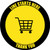 Line Starts Here Thank you with Shopping Cart Yellow/Black Border Circular - Floor Sign