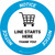 Notice Line Starts Here Thank you with Shopping Cart Circular - Floor Sign