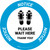 Notice Please Wait Here Thank You with Shoe Prints Circular - Floor Sign