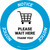 Notice Please Wait Here Thank You with Shopping Cart Circular - Floor Sign