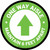 One Way Aisle Maintain 6 Feet Apart with Arrow Green Circular - Floor Sign