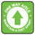 One Way Aisle Maintain 6 Feet Apart with Arrow Green Square - Floor Sign