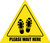 Please Wait Here Thank You with Shoe Prints Triangle - Floor Sign