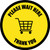 Please Wait Here Thank You with Shopping Cart Black Border Circular - Floor Sign