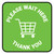 Please Wait Here Thank You with Shopping Cart Green Square - Floor Sign