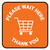 Please Wait Here Thank You with Shopping Cart Orange Square - Floor Sign