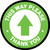This Way Please Thank You with Arrow Green Circular - Floor Sign