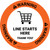 Warning Line Starts Here Thank you with Shopping Cart Circular - Floor Sign