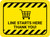 Line Starts Here Thank you with Shopping Cart Hazard Stripes Rectangle - Floor Sign