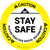 Caution: Stay Safe Please Practice Social Distancing Circular - Floor Sign