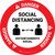 Danger: Social Distancing Bilingual Spanish with Icon Circular - Floor Sign