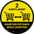 Maintain Distance While Shopping 2 Carts Apart with Icon Yellow/Black Circular - Floor Sign