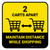 Maintain Distance While Shopping 2 Carts Apart with Icon Yellow Square - Floor Sign