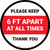 Please Keep 6 Ft Apart At All Times - Thank You Red Circular - Floor Sign