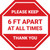 Please Keep 6 Ft Apart At All Times - Thank You Stop - Floor Sign