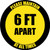Please Maintain 6 Ft Apart At All Times Black Border Circular - Floor Sign