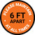 Please Maintain 6 Ft Apart At All Times Orange Circular - Floor Sign
