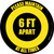Please Maintain 6 Ft Apart At All Times Yellow/Black Circular - Floor Sign