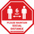 Please Maintain Social Distancing with Icon Stop - Floor Sign