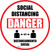 Social Distancing Danger Bilingual Spanish with Icon Circular - Floor Sign