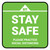 Stay Safe Please Practice Social Distancing Green Square - Floor Sign
