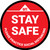 Stay Safe Please Practice Social Distancing Red Circular - Floor Sign