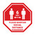 STOP Please Maintain Social Distancing with Icon Stop Circular - Floor Sign