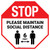 STOP Please Maintain Social Distance with Icon Stop - Floor Sign