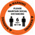 Warning: Please Maintain Social Distance with Icon Circular - Floor Sign