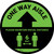 One Way Aisle - Please Maintain Social Distance with Icon Green Circular - Floor Sign