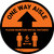 One Way Aisle - Please Maintain Social Distance with Icon Orange Circular - Floor Sign