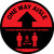 One Way Aisle - Please Maintain Social Distance with Icon Red Circular - Floor Sign