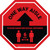 One Way Aisle - Please Maintain Social Distance with Icon Stop - Floor Sign