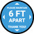 Please Maintain 6 Ft Apart - Thank You Blue Circular - Floor Sign
