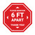 Please Maintain 6 Ft Apart - Thank You Stop Circular - Floor Sign