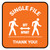 Single File 6 Ft Apart with Icon Orange Square - Floor Sign