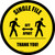 Single File 6 Ft Apart with Icon Yellow Circular - Floor Sign