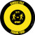 Single File 6 Ft Apart with Icon Yellow/Black Circular - Floor Sign
