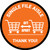 Single File Aisle with Shopping Carts Orange Circular - Floor Sign