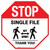 STOP: Single File 6 Ft Apart with Icon Stop - Floor Sign