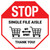 STOP: Single File Aisle with Shopping Carts Stop - Floor Sign