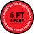 Thank You For Maintaining 6 Ft Apart Red Circular - Floor Sign