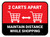 Maintain Distance While Shopping 2 Carts Apart with Icon Red Rectangle - Floor Sign