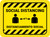 Social Distancing Bilingual Spanish with Icon Hazard Stripes Rectangle - Floor Sign