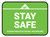 Stay Safe Please Practice Social Distancing Green Rectangle - Floor Sign