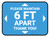 Please Maintain 6 Ft Apart - Thank You Blue Rectangle - Floor Sign