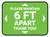 Please Maintain 6 Ft Apart - Thank You Green Rectangle - Floor Sign